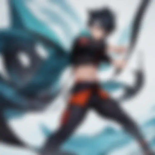 A powerful ninja unleashing a signature jutsu in a dramatic battle scene