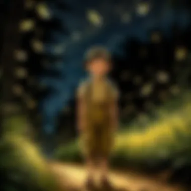 Symbolism of Fireflies in Darkness Symbolic representation of fireflies illuminating the darkness of despair