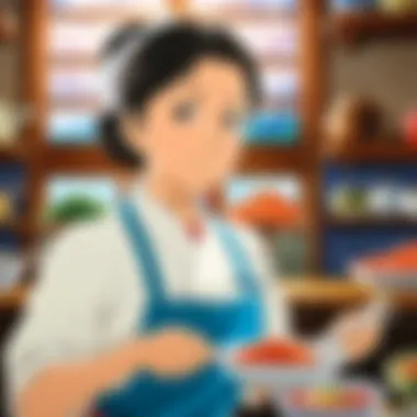 An evocative scene from the anime, highlighting the protagonist's deep connection with food.