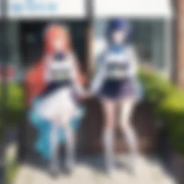 An animated scene depicting characters from The Quintessential Quintuplets.