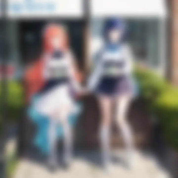 An animated scene depicting characters from The Quintessential Quintuplets.