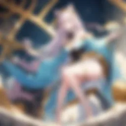 Artistic portrayal of a manga artist at work