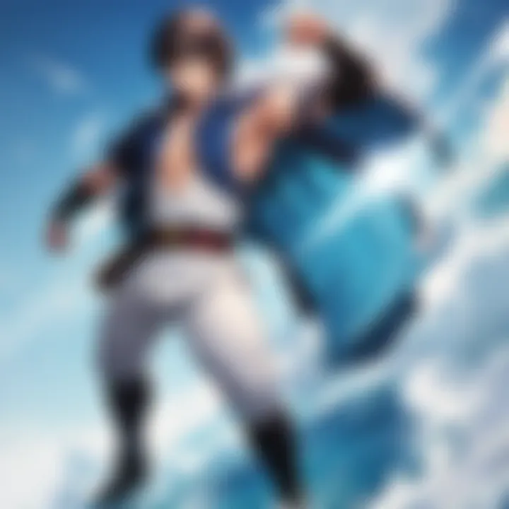 Close-up of protagonist's determined eyes glowing with power