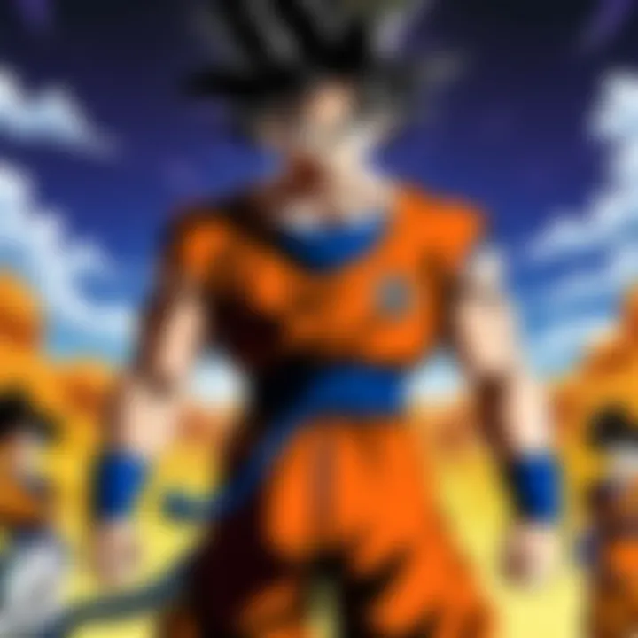 Artistic representation of the Dragon Ball universe showcasing various characters