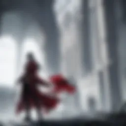 A striking visual of Alucard showcasing his dark powers.