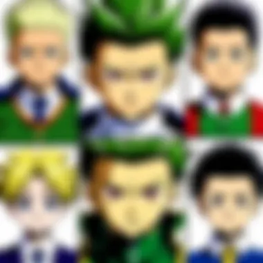 Character Evolution in Hunter x Hunter Detailed illustration of key characters from Hunter x Hunter, highlighting their development.