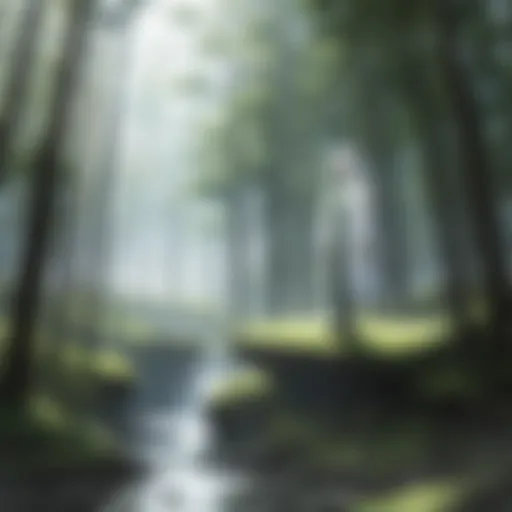 Artistic portrayal of a mysterious forest