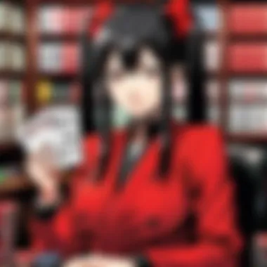 High-Stakes Gambling in Kakegurui A depiction of a high-stakes gambling scene showcasing tension and strategy