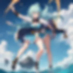 A vibrant scene depicting the main characters of Konosuba in an adventurous setting.