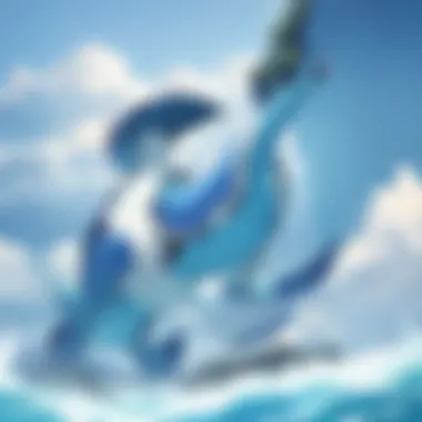 Lapras showcasing its strength and power in the Pokemon Center