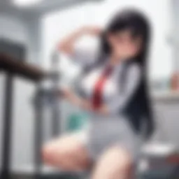 Artistic depiction of Nagatoro character in a dynamic pose