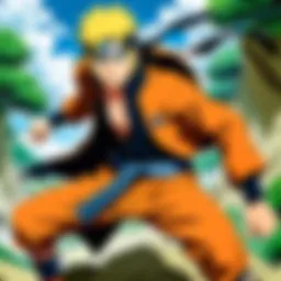 Dynamic action scene from Naruto graphic novels showcasing a pivotal battle