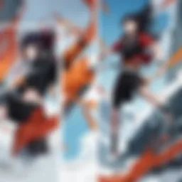 A vibrant scene depicting iconic characters from the original Naruto series in action.