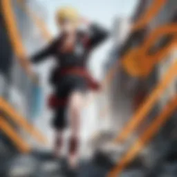 A depiction of Naruto Uzumaki in a dynamic action pose