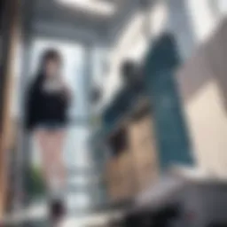 A dynamic workspace showcasing anime art creation tools and digital technology.