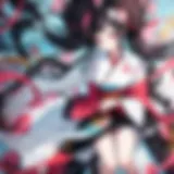 Ethereal beauty of Nezuko's kimono