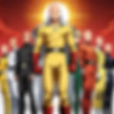 Diverse Characters in One Punch Man A collage showcasing various characters from the One Punch Man series