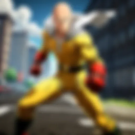 Key visual showcasing the dynamic action of One Punch Man game