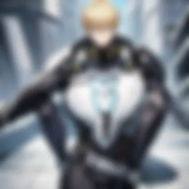 Genos, a cyborg hero, showcasing his advanced technological features