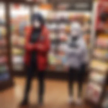 Virtual Bookstore Showcasing Naruto Manga Editions Illustration of an online bookstore with a variety of Naruto manga editions