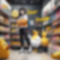 A beautifully crafted Psyduck plush toy displayed at Build-A-Bear workshop