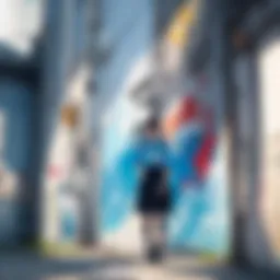 A vibrant mural depicting visionary ideas in an urban landscape
