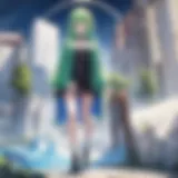 The protagonist transforms into a slime in a vibrant fantasy world