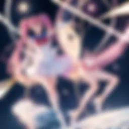 An illustration depicting the main characters of Sailor Moon in their iconic poses, showcasing their unique abilities.