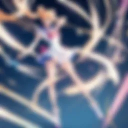 A captivating scene from Sailor Moon Super: The Movie showcasing the magical transformations.
