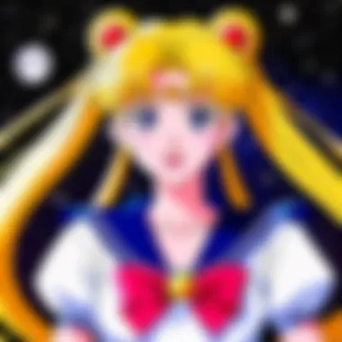 A visual representation of the themes of friendship and empowerment portrayed in Sailor Moon.