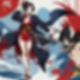 Dynamic action scene featuring the trio in motion