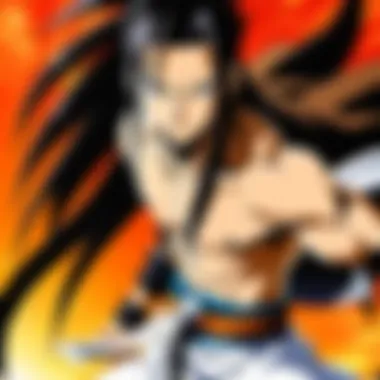 Dynamic Characters of Shaman King Key characters from Shaman King in dynamic action