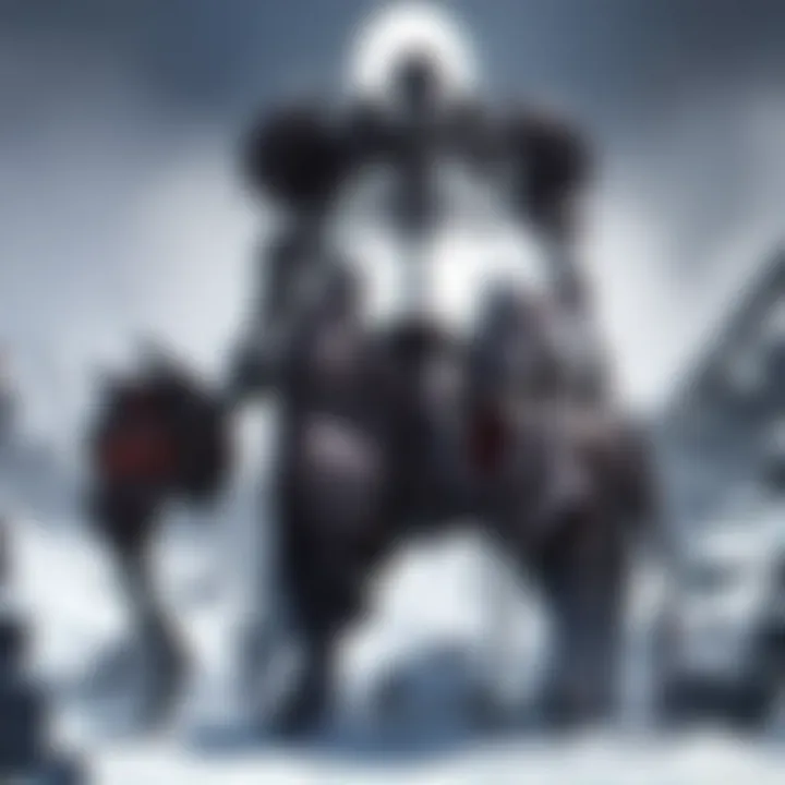 The protagonist, a Skeleton Knight, engaging in an intense battle with a formidable foe, highlighting the series' action elements.