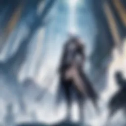 A striking scene of the Skeleton Knight in a fantastical landscape, showcasing the unique art style of the series.