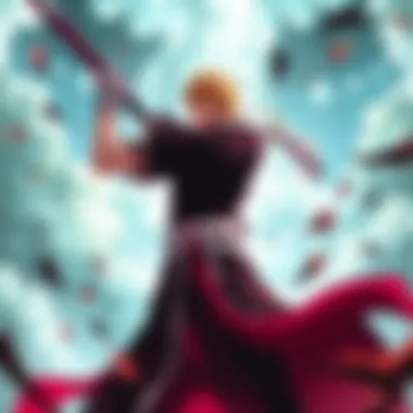 Captivating Action in Bleach An engaging scene from Bleach showcasing the main character in action.