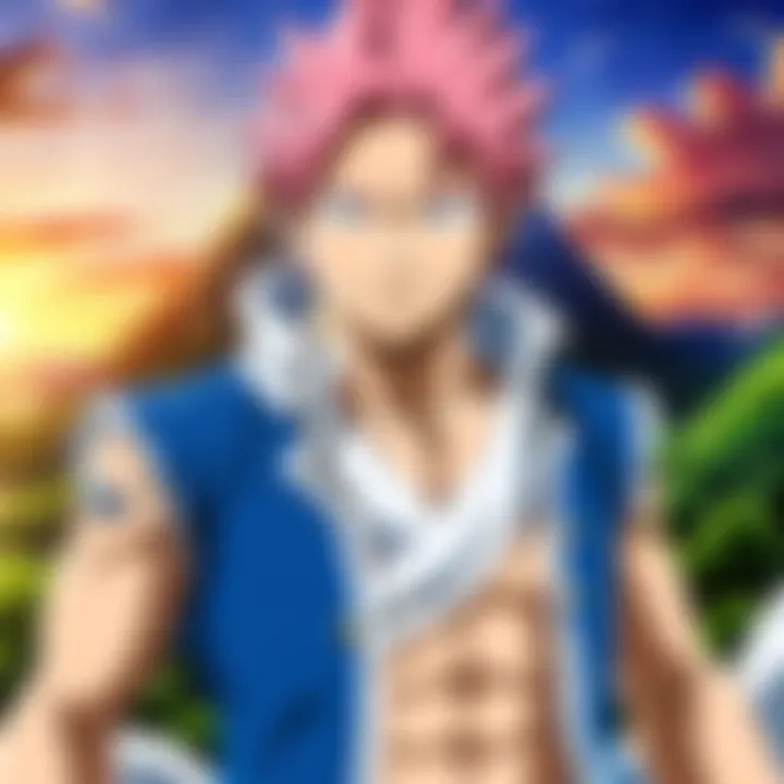 Fairy Tail iconic characters in a vibrant scene