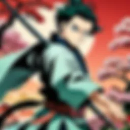 Demon Slayer anime poster showcasing main characters