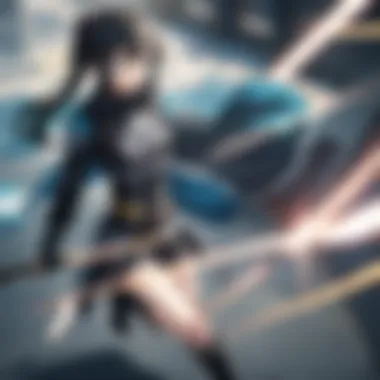 A dynamic scene showcasing Kirito in battle