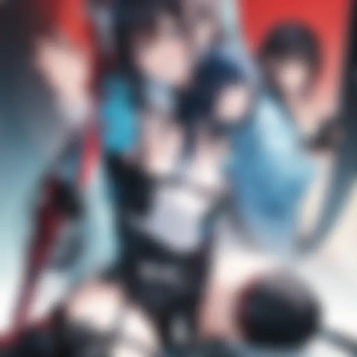 Illustration of the main characters in Scryed, highlighting their complex relationships and development throughout the series.