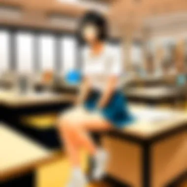 Creative Space of a Mangaka A mangaka sketching characters in a traditional studio setting