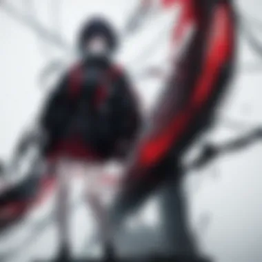 The Haunting Atmosphere of Tokyo An intricate portrayal of Tokyo's dark streets, capturing the essence of Tokyo Ghoul's setting.