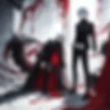 A captivating portrayal of Kaneki in his ghoul form, illustrating the internal struggle between his humanity and beastly instincts.