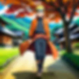 A depiction of Naruto's journey through the Hidden Leaf Village.