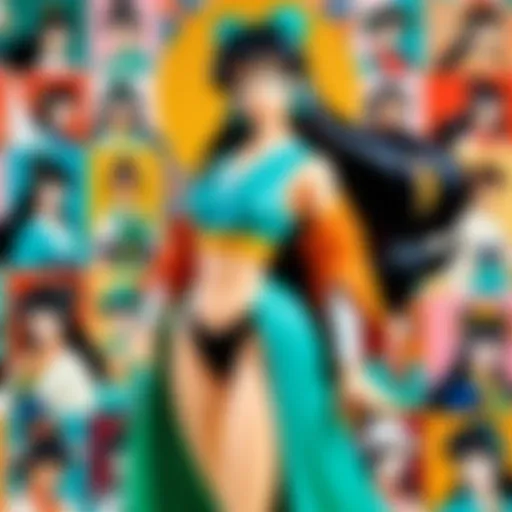 A vibrant collection of Urusei Yatsura figurines showcasing the main characters.
