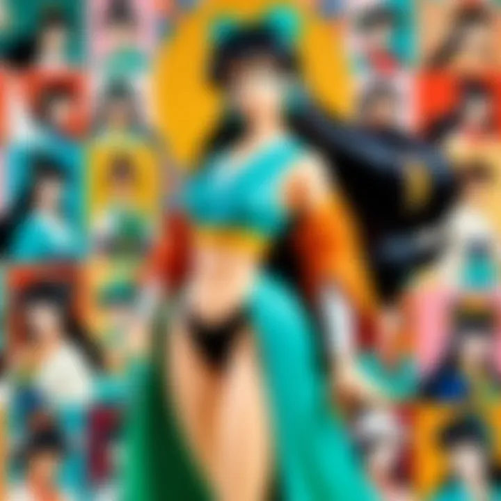 A vibrant collection of Urusei Yatsura figurines showcasing the main characters.