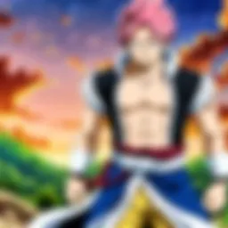 A captivating scene from Fairy Tail showcasing the main characters in action