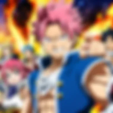 Magical Battles in Fairy Tail A captivating scene from Fairy Tail showcasing magical battles